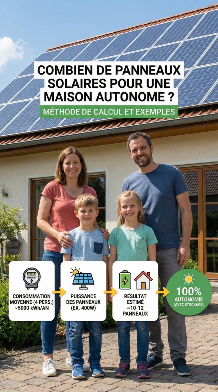 Combien de panneau solaires pour etre autonome à 4 personnes : méthode de calcul et exemples Combien de panneau solaires pour etre autonome à 4 personnes : méthode de calcul et exemples
