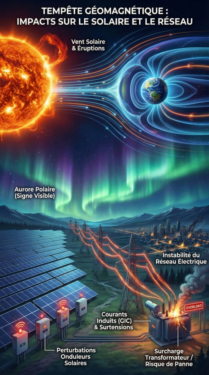 Tempete geomagnetique : quels effets sur les installations solaires et le réseau Tempete geomagnetique : quels effets sur les installations solaires et le réseau